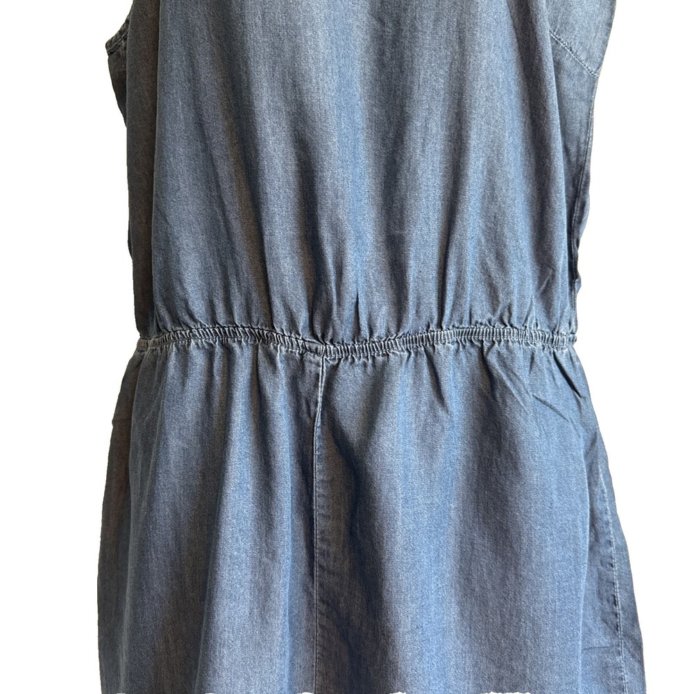 NWT Ci Sono Denim Blue Sleeveless Romper L Summer Outdoors Festival Boho Casual - Picture 2 of 14